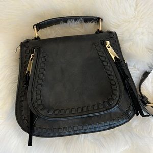Crossbody Black Purse with Gold Detailing (Adjustable/Removable Strap)